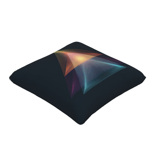 Geometric Neon Pyramid Art Cushion – Modern Decorative Throw Pillow