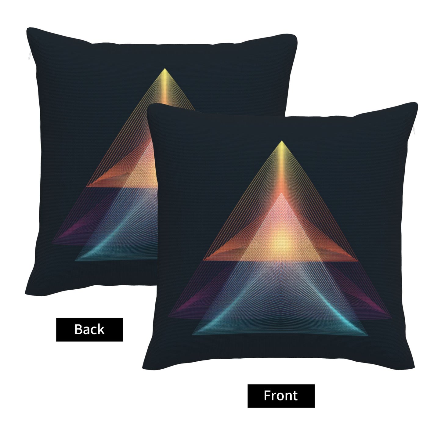 Geometric Neon Pyramid Art Cushion – Modern Decorative Throw Pillow