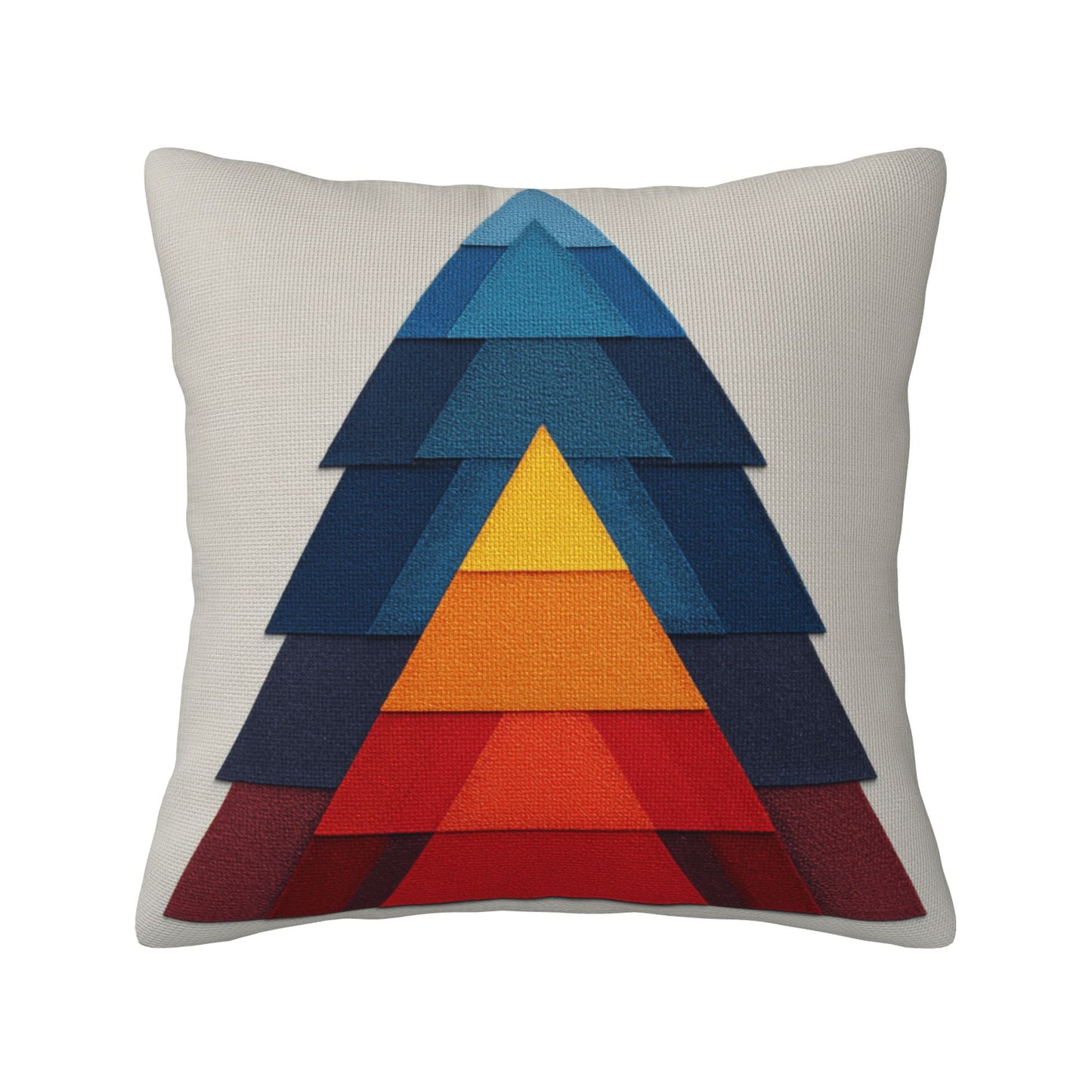 Geometric Layered Colorful Triangle Decorative Throw Pillow