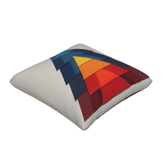 Geometric Layered Colorful Triangle Decorative Throw Pillow