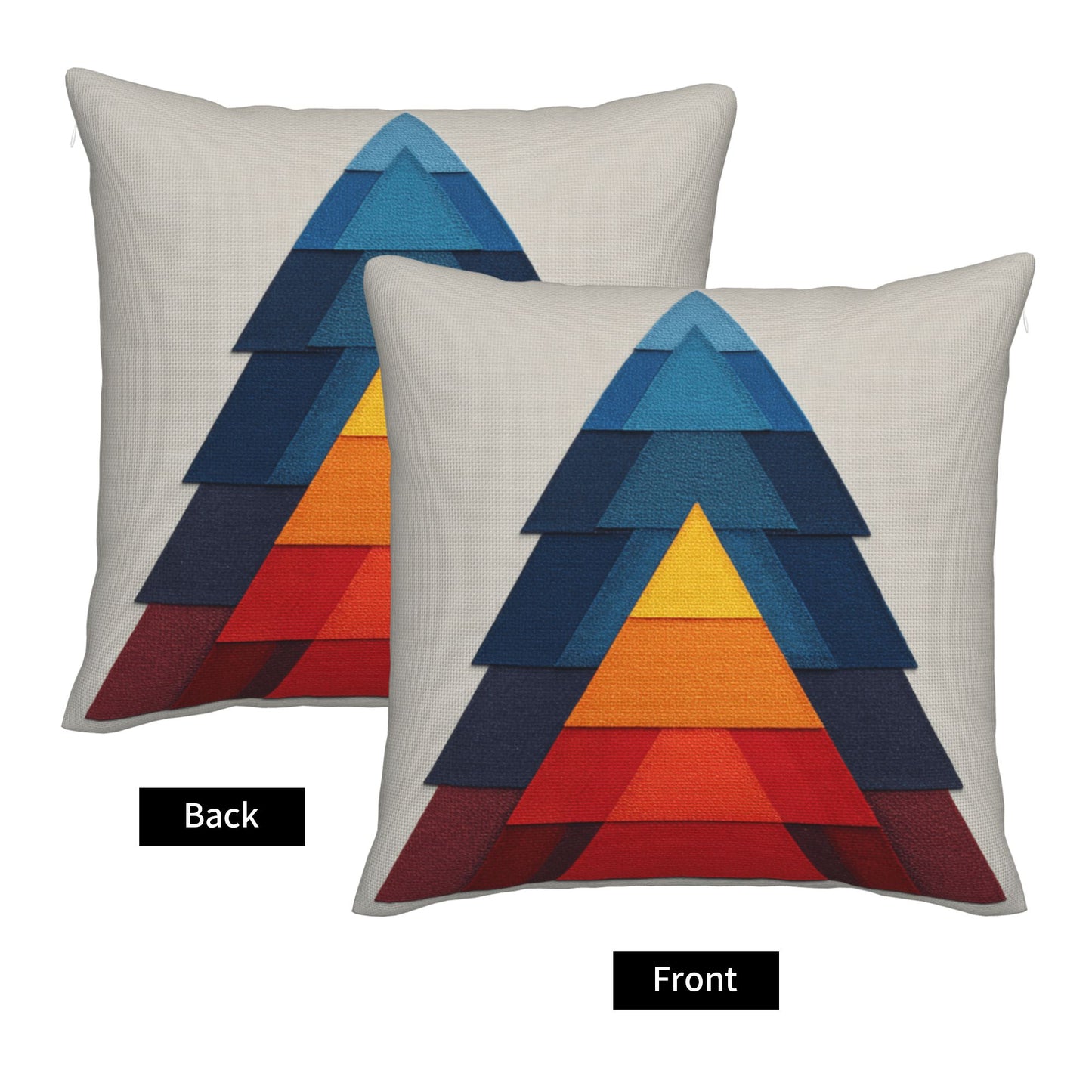 Geometric Layered Colorful Triangle Decorative Throw Pillow