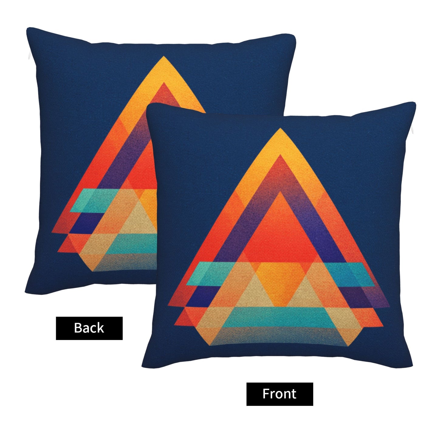 Modern Geometric Throw Pillow Cover – Colorful Triangle Art Design