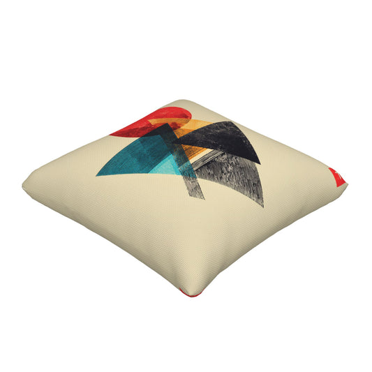 Geometric Abstract Decorative Pillowcase – Retro Circle & Triangle Pattern Cushion