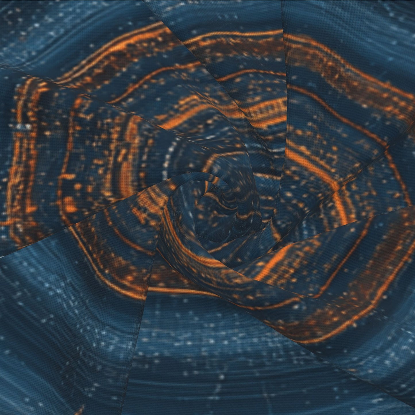 Geometric Sci-Fi Ripple Decorative Throw Pillow – Deep Blue Cosmic Energy Design