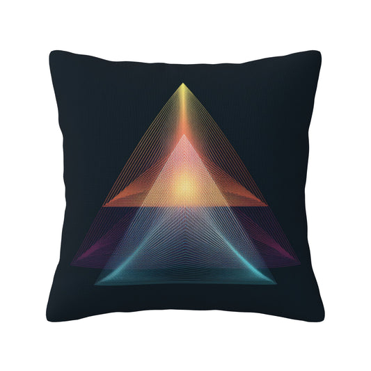Geometric Neon Pyramid Art Cushion – Modern Decorative Throw Pillow