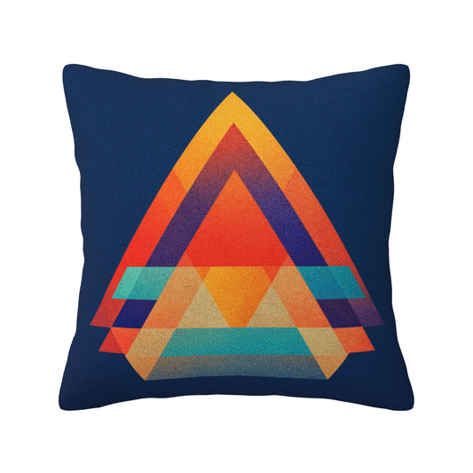Modern Geometric Throw Pillow Cover – Colorful Triangle Art Design